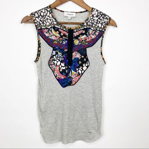 Coach Sleeveless Tank Top Multicolored Size Small - Picture 1 of 7